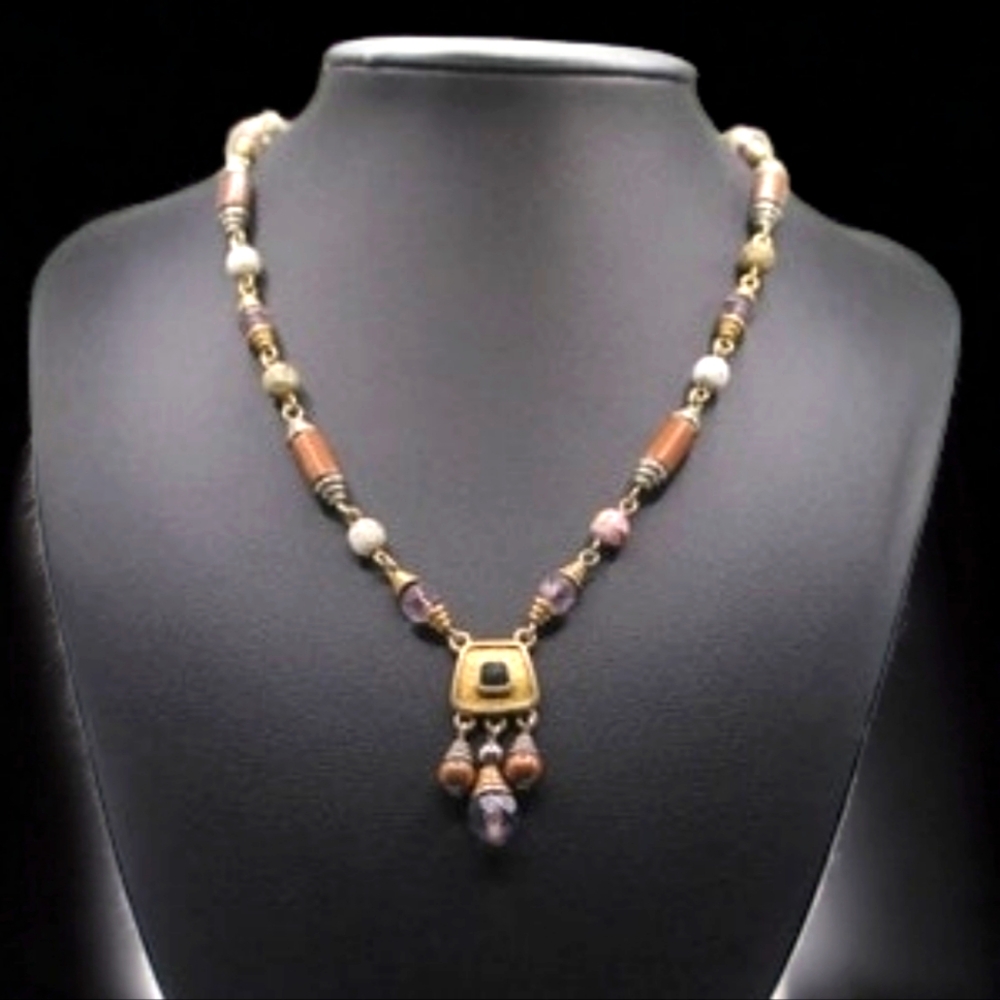 Vintage Designer LCI Lisa C. Iacovelli Necklace 14"-18" LCI